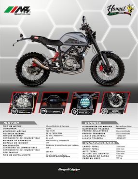 Motocicleta doble propósito Mb Motos hornet 300cc 2025
