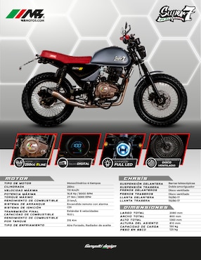 Motocicleta urbana Mb Motos super 7 250cc 2025