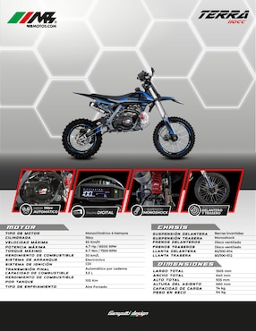 Motocicleta doble propósito Mb Motos terra 110 gt 2026