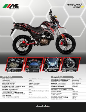 Motocicleta doble propósito Mb Motos tekken 250 r 2026