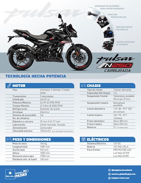 Motocicleta deportiva Bajaj Pulsar N250 Carb Azul 2026