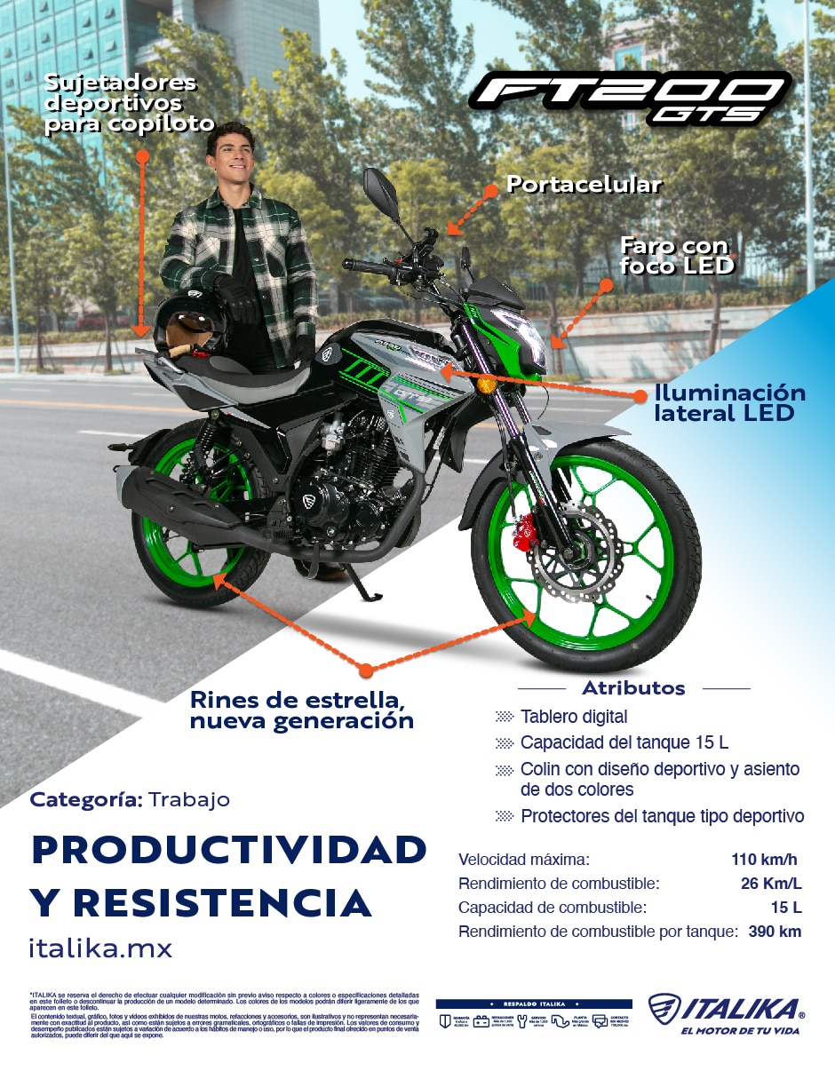 Motocicleta de trabajo ita ft gts 200cc 2025 6