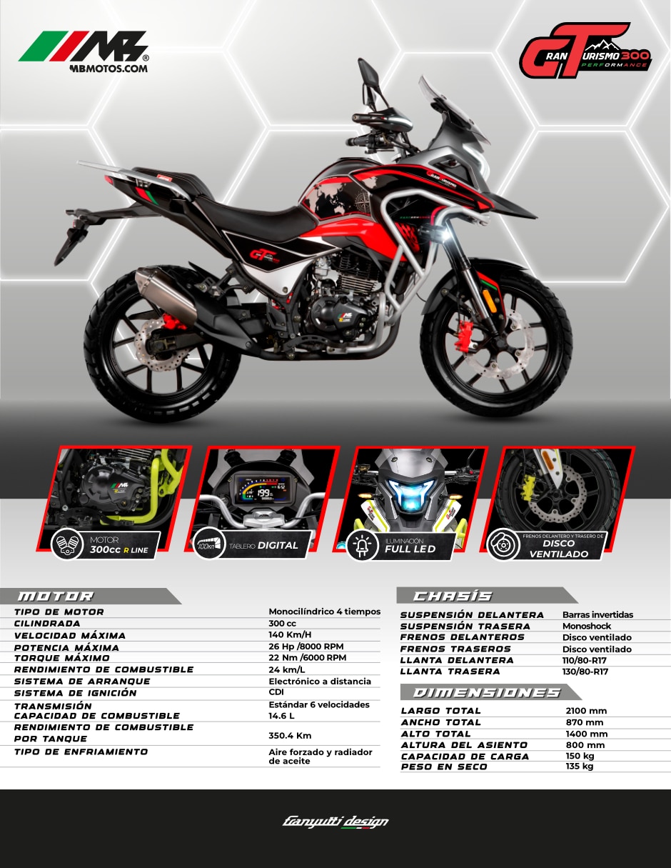 Motocicleta doble propósito gt 300cc 2025 10