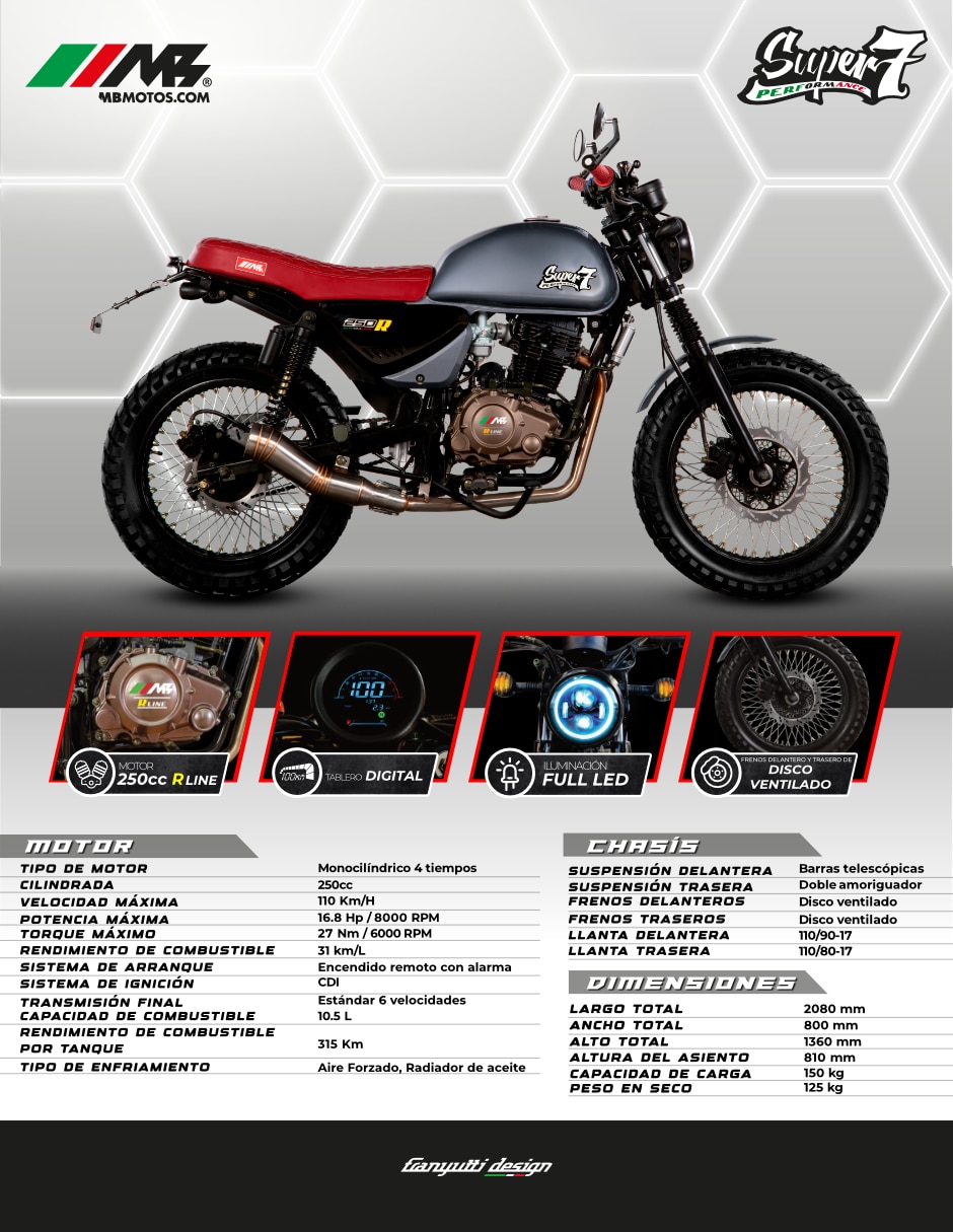 Motocicleta urbana super 7 250cc 2025 10