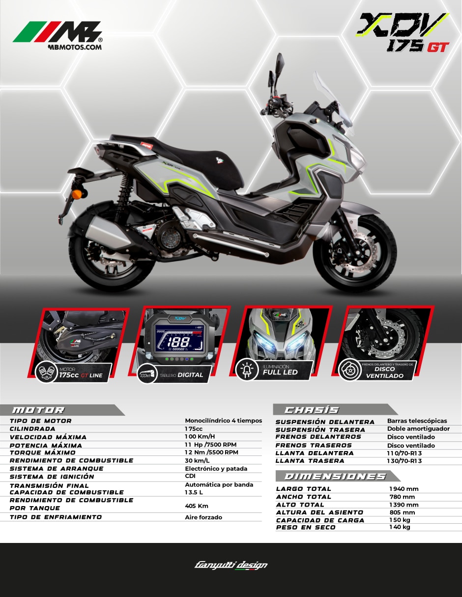 Motoneta xdv 175 gt line 202 2026 2