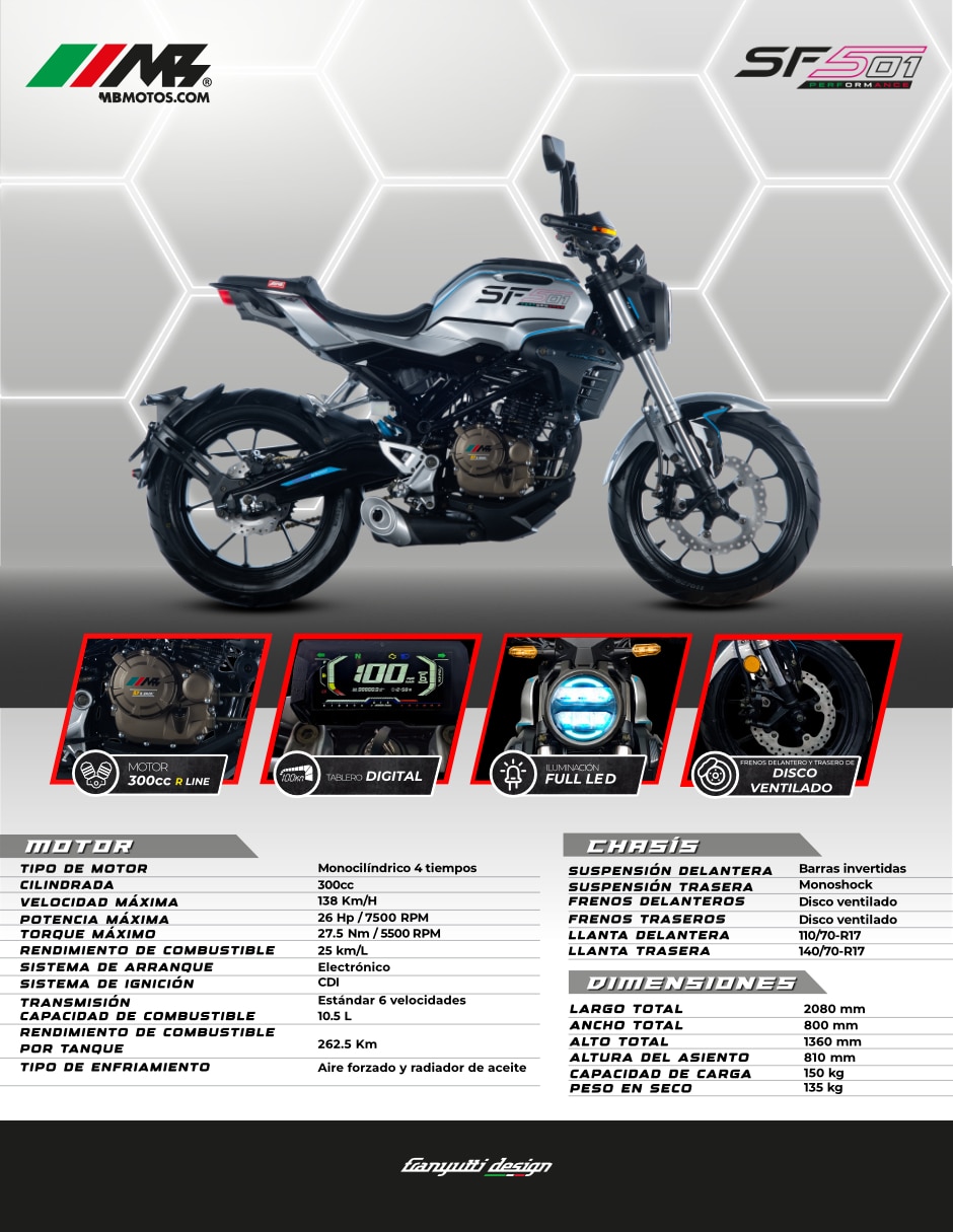 Motocicleta urbana sf501 300 per 2026 10